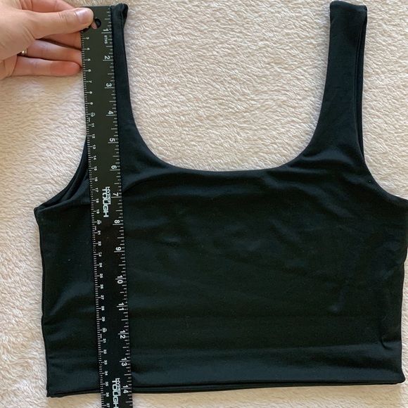 Tan Beige Natural Classy Crop top / Short sleeves tank top - Picture 6 of 6